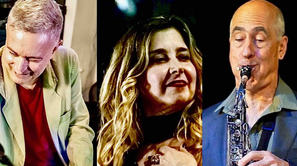 Marvio Ciribelli, Tom Bergeron e Mylena Ciribelli no Blue Note RJ